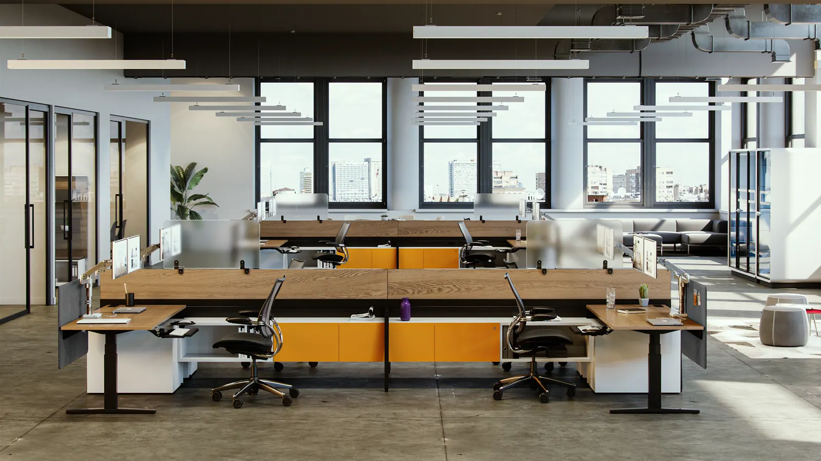 Interior rendering showing product styling and spatial context