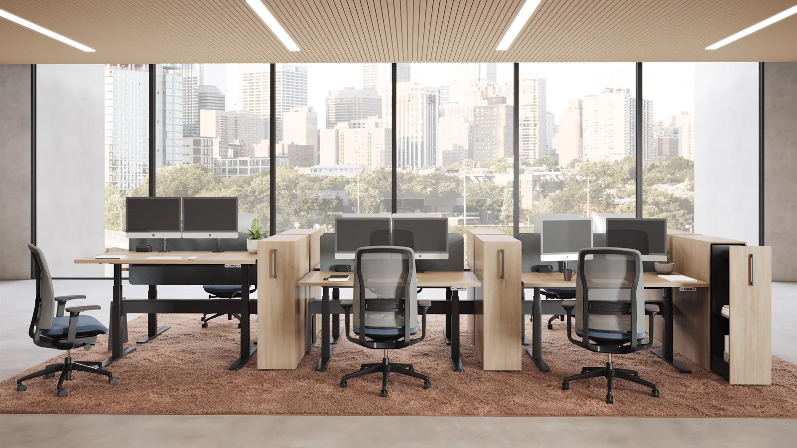 Warm interior lounge rendering for visual direction review